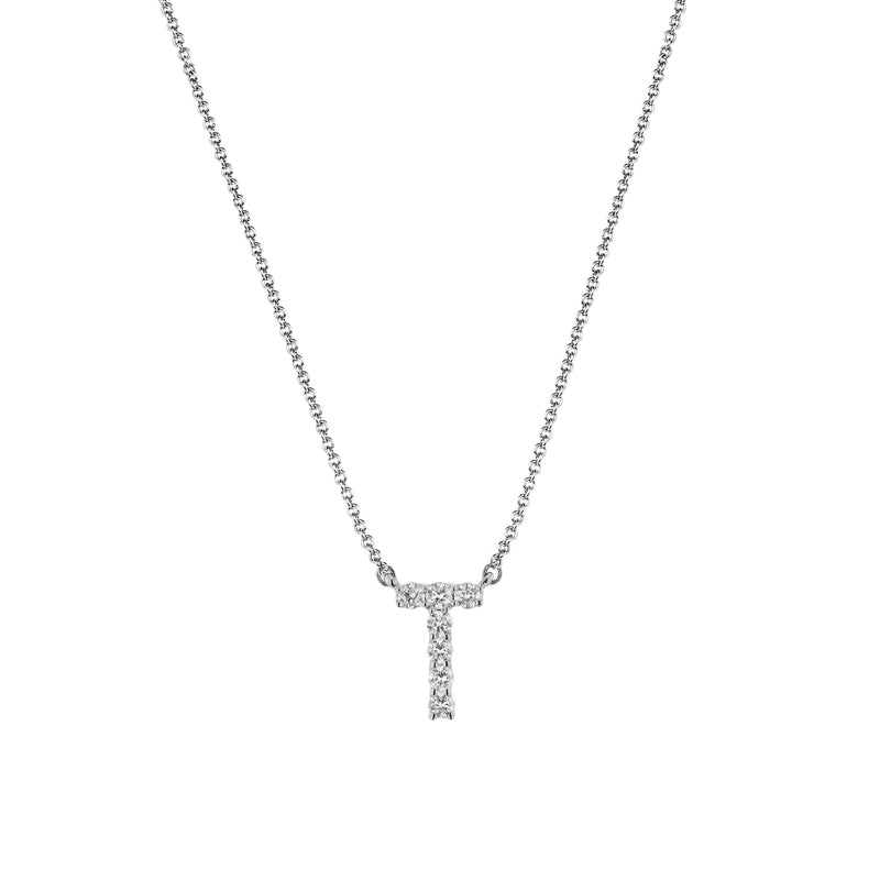 Personalized Initial Pendant Necklace in 18k Gold with Diamonds