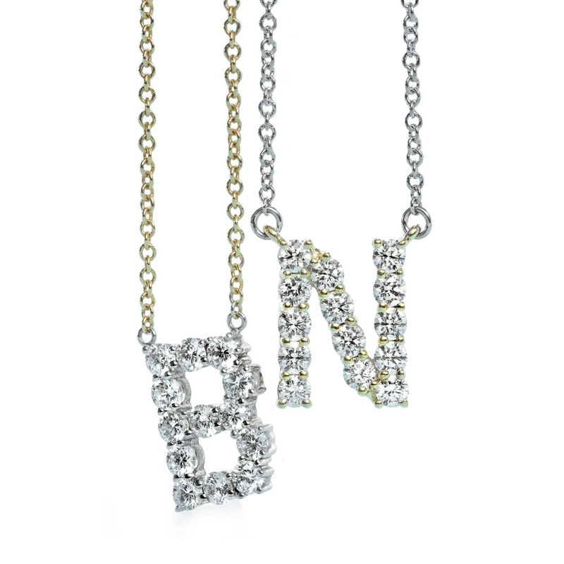 Diamond Letter A Necklace - Jewelry Designs